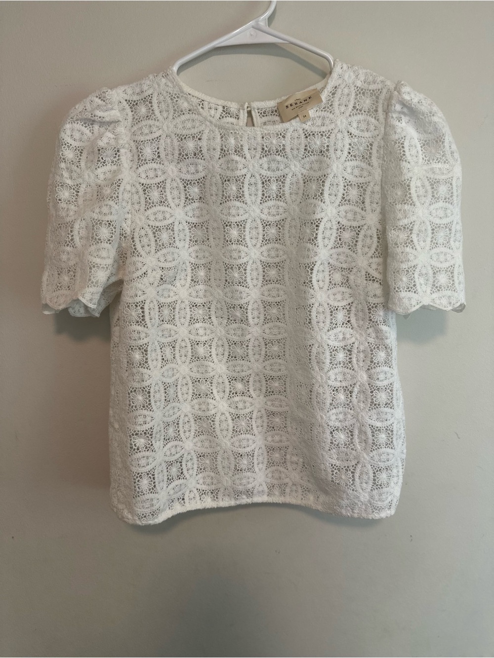 Sezane White Lilo Blouse (34/US equivalent 2 or XS)